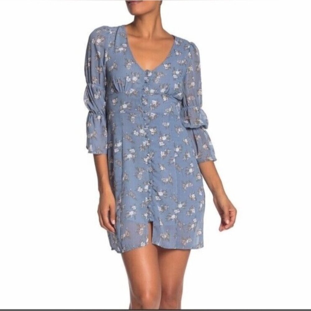MELLODAY Blue Floral Dress